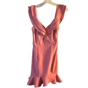 Hello Molly Carrying Your‎ Love Pink Coral Off The Shoulder Mini Dress Size 4